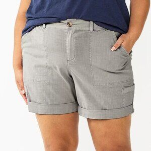 Womens Shorts Sonoma Goods for Life Utility Bermuda Med Grey Plus Size 26W